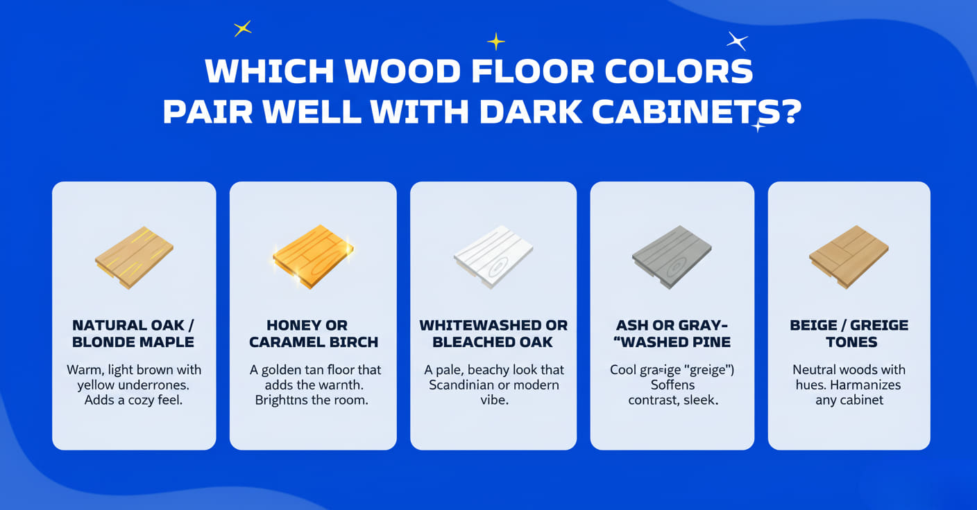 Which Wood Floor Colors Pair Well with Dark Cabinet